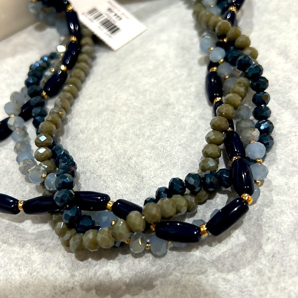 NWT LOFT Blue Beaded Necklace - Picture 2 of 3